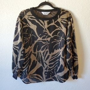 Vintage Black Gold Lightweight Sweater Size Large